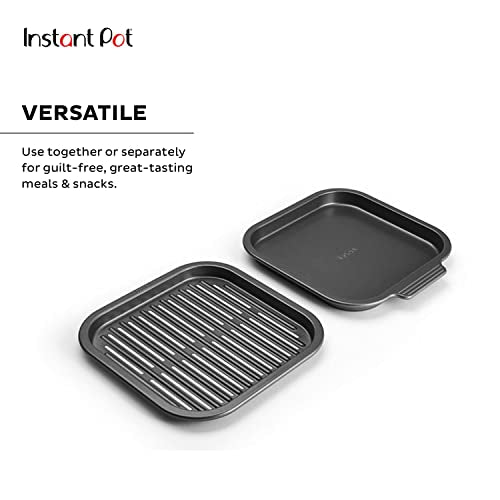 Instant Vortex Official Nonstick Grill Pan, 2-Piece, Gray