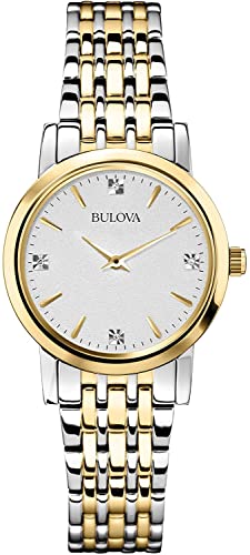 Bulova Classic Quartz Ladies Watch, Stainless Steel Diamond