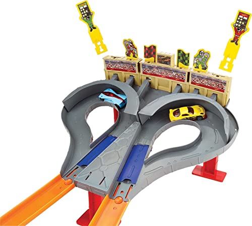 Hot Wheels Toy Car Track Set Super Speed Blastway, Dual-Track Racing for 1 or 2 Players, 1:64 Scale Car