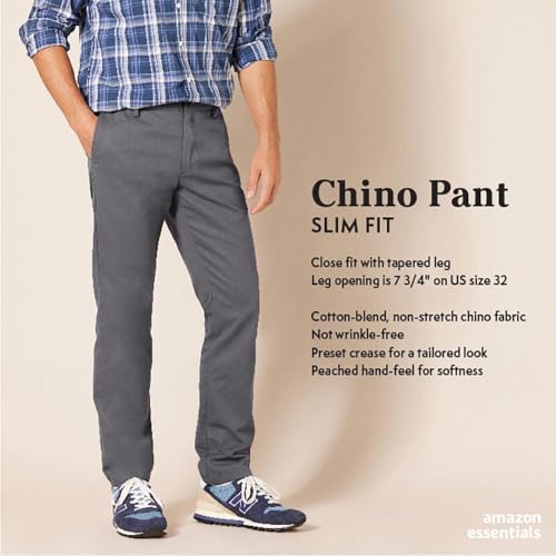 Amazon Amazon Essentials Men's Slim-Fit Wrinkle-Resistant Flat-Front Chino Pant