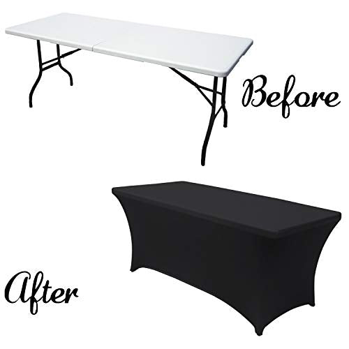 ABCCANOPY Spandex Tablecloths for 6 ft Home Rectangular Table Fitted Stretch Table Cover Polyester Tablecover Lash Bed Cover Table Toppers Massage Table Cover