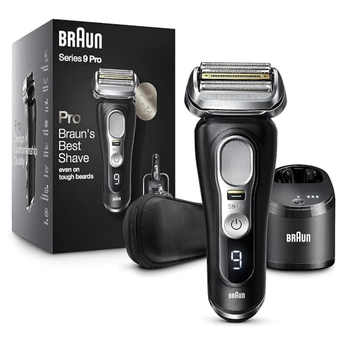 Braun Electric Razor,Waterproof Foil Shaver for Men,Series 9 Pro 9460cc,Wet & Dry Shave,With ProLift Beard Trimmer for Grooming,5-in-1 Cleaning & Charging SmartCare Center Included,Atelier Black