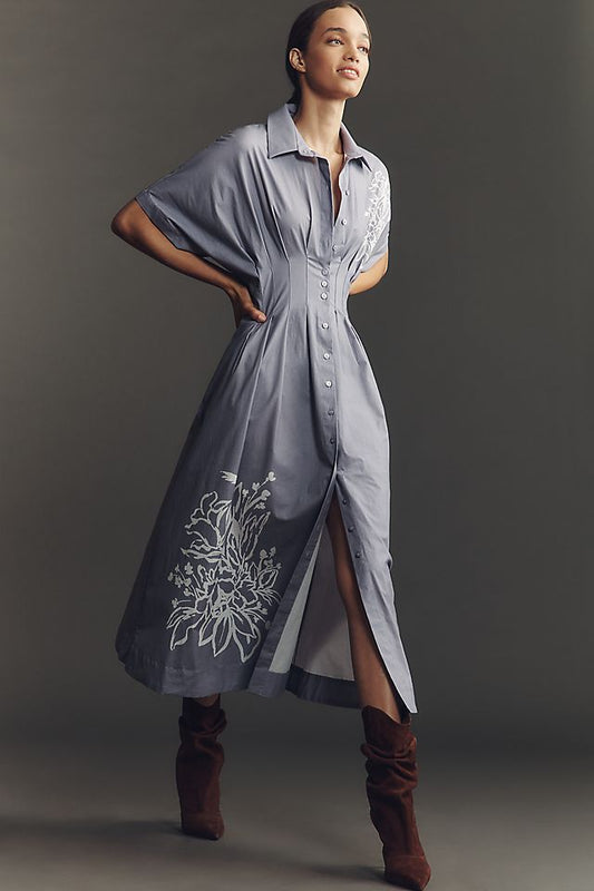 Anthropologie The Tobie Shirt Dress by Exquise