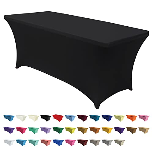 ABCCANOPY Spandex Tablecloths for 6 ft Home Rectangular Table Fitted Stretch Table Cover Polyester Tablecover Lash Bed Cover Table Toppers Massage Table Cover