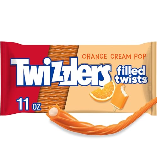 Amazon TWIZZLERS Filled Twists Orange Cream Pop Flavored, Chewy Candy Bags, 11 oz (12 Count)