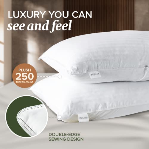 Beckham Hotel Collection Bed Pillows Standard / Queen Size Set of 2 - Down Alternative Bedding Gel Cooling Pillow for Back, Stomach or Side Sleepers