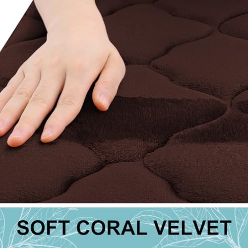 Amazon OLANLY Memory Foam Bath Mat Rug 24x16, Ultra Soft and Absorbent Bathroom Rugs, Non-Slip, Comfortable, Machine Washable Bath Carpet for Bathroom Floor, Tub, Shower and Home Decor Accessories, Brown