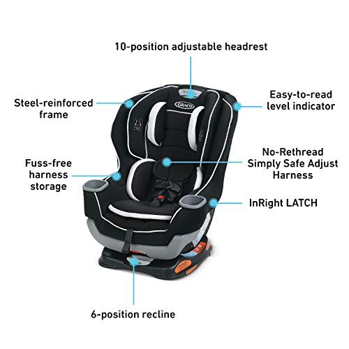 Graco Extend2Fit Convertible Car Seat, Ride Rear Facing Longer with Extend2Fit, Gotham