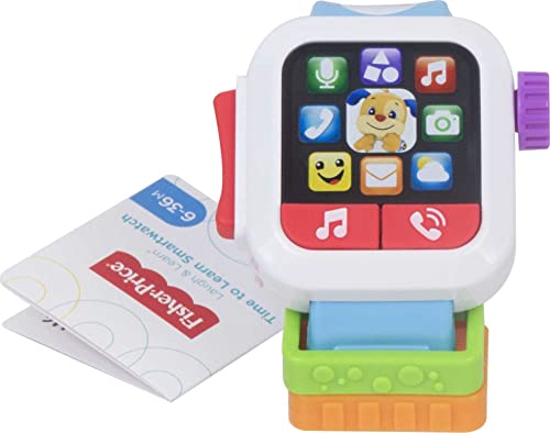 Fisher-Price Laugh & Learn Baby To Toddler Toy Time To Learn Smartwatch With Lights & Music For Pretend Play Ages 6+ Months