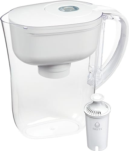 Brita Water Filter Pitcher for Tap and Drinking Water with 1 Standard Filter, Lasts 2 Months, 6-Cup Capacity, BPA Free, White