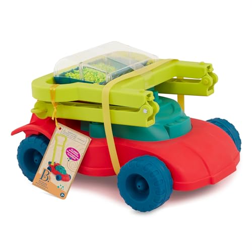 Amazon B. toys – Toy Lawn Mower – Bead Tumbler – Classic Push Toy for Kids, Toddlers – Easy Folding Storage - Indoor Outdoor Push Gardening Summer Toy– 3 Years + – Mini Mower