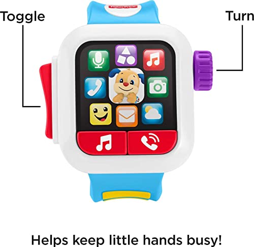 Fisher-Price Laugh & Learn Baby To Toddler Toy Time To Learn Smartwatch With Lights & Music For Pretend Play Ages 6+ Months