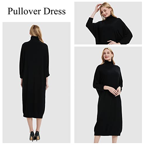 Clip coupon - Women's Crew Neck Long Sleeve Over Knee Length Pullover Loose Oversized Bodycon Sweater Dress