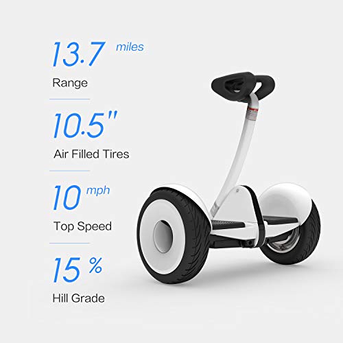 Segway Ninebot S Smart Self-Balancing Electric Scooter, 800W Motor (Ver.S MAX 1000), 13.7 Miles Range(Ver.S MAX 23.6)& 10MPH(Ver.S MAX 12.4), Hoverboard w/t LED Light, Compatible with Gokart Kit