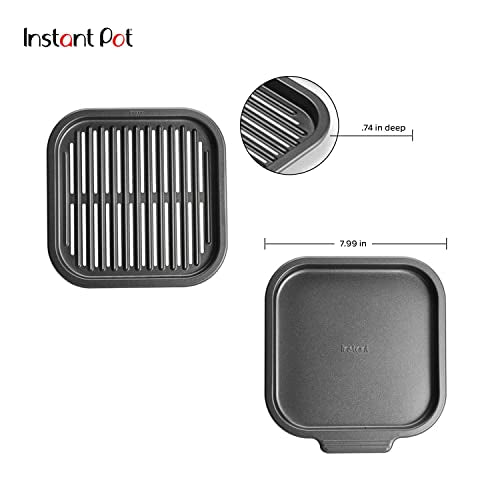 Instant Vortex Official Nonstick Grill Pan, 2-Piece, Gray