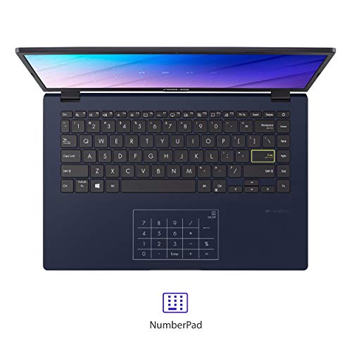 ASUS0 Vivobook Go 14 L410 Ultra Thin Laptop, 14” FHD Display, Intel Celeron N4020 Processor, 4GB RAM, 64GB eMMC, NumberPad, Windows 11 Home in S Mode, 1 Year Microsoft 365, Star Black, L410MA-AH02