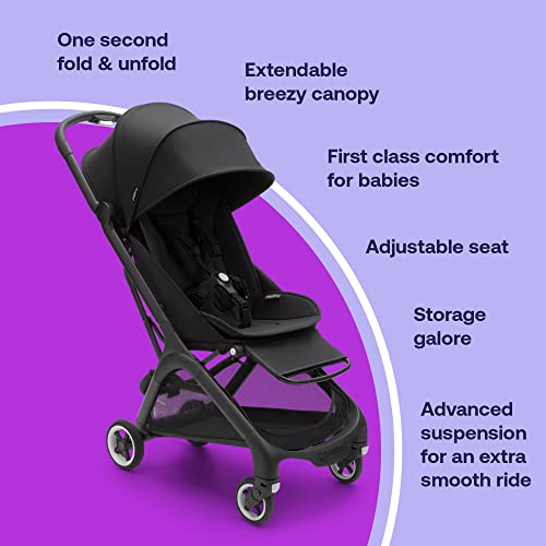 Amazon Bugaboo Butterfly - 1 Second Fold Ultra-Compact Stroller - Lightweight & Compact - Great for Travel - Midnight Black