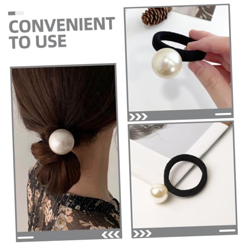 Pearl Hair Accessories for Girls - 10 Pcs Tiara Pearls for Elastic Ponytail Holders, Rubber Bands, and Hair Ropes