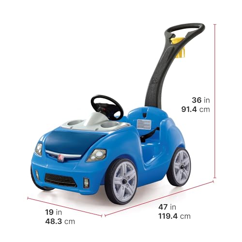 Amazon Step2 Whisper Ride II Buggy Kids Push Car, Ride On Toy, Stroller Substitute, Includes Seat Belt & Horn, Made of Durable Plastic, Max Weight 50 lbs., For Toddlers 1.5-4 Years Old, Blue