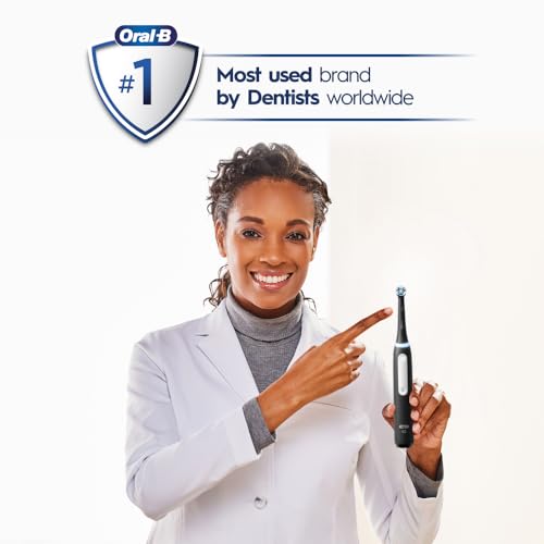 Oral-B iO Deep Clean Rechargeable Electric Powered Toothbrush, Black with iO Series 3 Limited, 2 Brush Heads and Travel Case - Pressure Sensor to Protect Gums - 3 Cleaning Settings - 2 Minute Timer