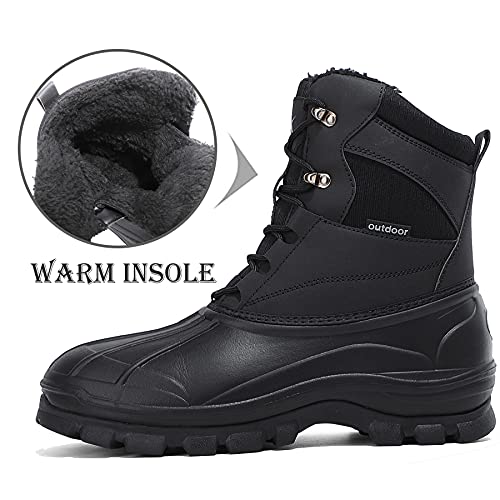 UPSOLO Mens Duck Boots Winter Snow Boot Waterproof Insulated Anti-Slip Fully Fur Lined Casual Lightweight