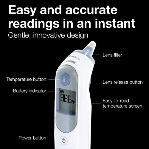 Braun ThermoScan 5 Ear Thermometer - ExacTemp Stability Indicator for Professional Accuracy, Digital Display, Baby and Infant Friendly, No. 1 Brand Recommended by Pediatricians, FSA and HSA Eligible