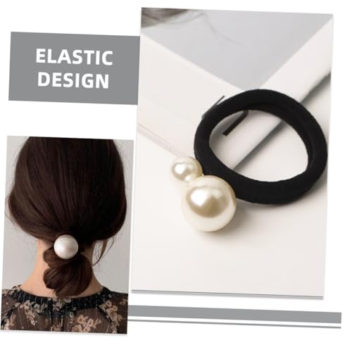 Pearl Hair Accessories for Girls - 10 Pcs Tiara Pearls for Elastic Ponytail Holders, Rubber Bands, and Hair Ropes