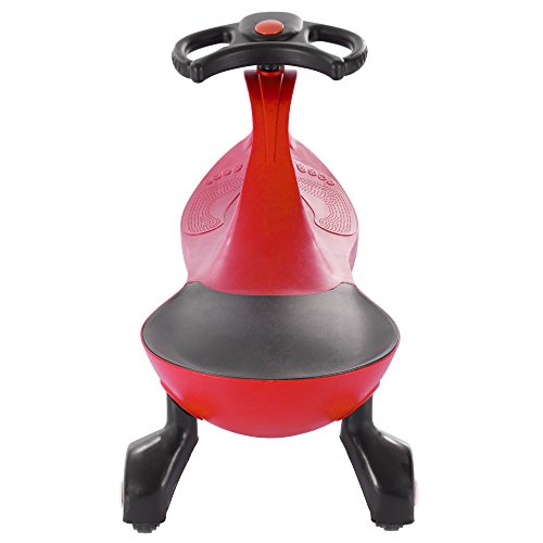 Wiggle Car Ride On Toy – No Batteries, Gears or Pedals – Twist, Swivel, Go – Outdoor Ride Ons for Kids 3 Years and Up by Lil’ Rider, Red and Black.