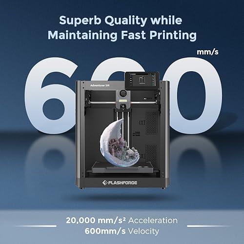 Amazon FLASHFORGE AD5M 3D Printer Fully Auto Calibration Print with 1-Click Max 600mm/s Speed, All-Metal CoreXY Structure Precise Printing, Easy-Maintenance Quick-Swap Nozzle, Print Size 220x220x220mm