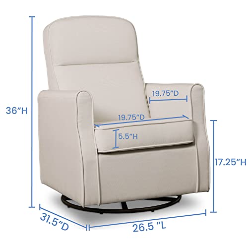 Delta Children Blair Slim Nursery Glider Swivel Rocker Chair, Cream