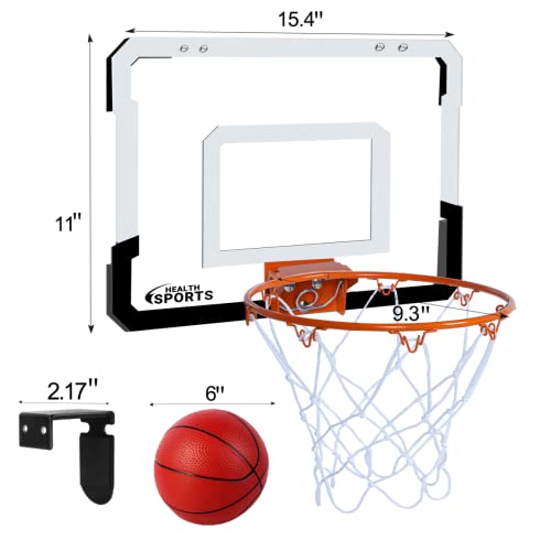 Indoor Mini Basketball Hoop for Door - Over The Door Basketball Hoop Indoor for Kid Small Basketball Hoop with 4 Balls, Foldable Basketball Hoop for Wall & Room Basketball Toy Gift for Boy Kids Teens