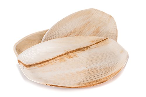 15" Oval Palm Leaf Serving Trays Platters - Pack of 5 - Disposable, Compostable, Natural, Tree Free, Sustainable, Eco-Friendly - Fancy Rustic Party Dinnerware and Utensils Like Wood, Bamboo