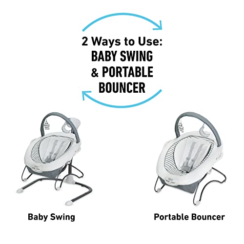 Amazon Graco Soothe ’n Sway LX Portable Baby Swing and Baby Bouncer Bouncer, Multi Direction Seat, 2 Speed Vibration, Derby