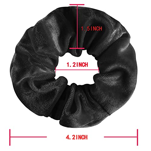 12 Pack Velvet Hair Scrunchies Scrunchy Hair Ties Elastic Hair Bands Ropes Scrunchie for Women or Girls Hair Accessories,Black