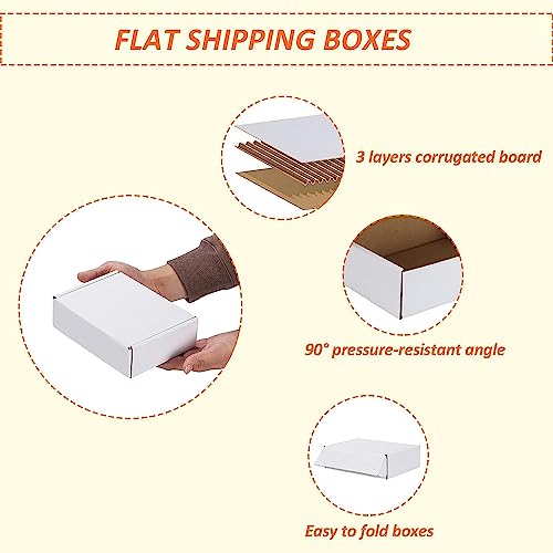 HORLIMER 7x5x2 Small Shipping Boxes Set of 50, White Corrugated Cardboard Box Literature Mailer