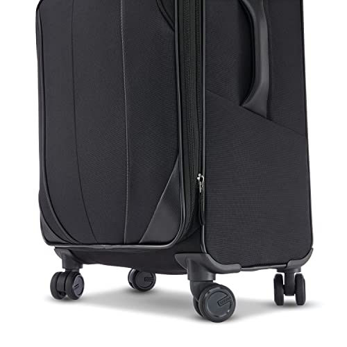 American Tourister 4 KIX 2.0 Softside Expandable Luggage with Spinners, Black, 3PC  (CO/MED/LG)