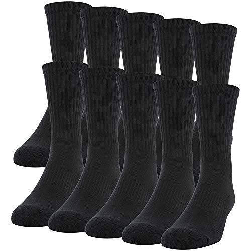 Gildan Men's Active Cotton Crew Socks, 10-pairs