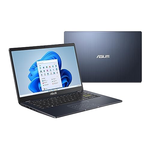 ASUS0 Vivobook Go 14 L410 Ultra Thin Laptop, 14” FHD Display, Intel Celeron N4020 Processor, 4GB RAM, 64GB eMMC, NumberPad, Windows 11 Home in S Mode, 1 Year Microsoft 365, Star Black, L410MA-AH02