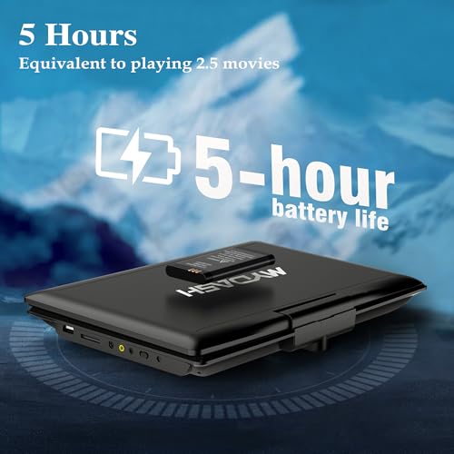 Amazon MYDASH 14.9'' Portable  DVD  Player  with  12.5" Swivel  Screen – Rechargeable  Car  DVD  Player,  Portable & Travel,  Region‑Free  Personal  DVD  Player  Portable,  USB/SD  Support