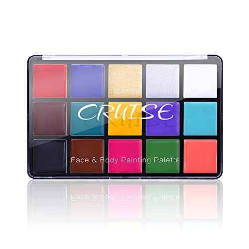 Amazon UCANBE Face Body Paint Oil, Professional 15 Colors FX Makeup Palette- Non Toxic Hypoallergenic Safe Facepaint for Halloween, Cosplay Costumes, Parties and Festivals