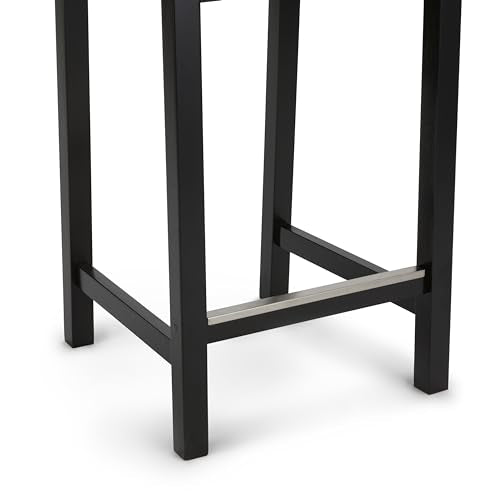 Amazon Amazon Basics Wooden Bar Stool with Backrest 24", Black, 1 Unit