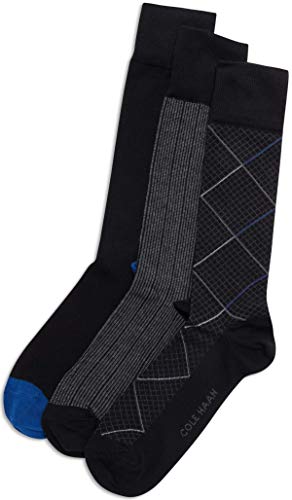 Cole Haan Men's Dress Socks - Patterned Crew Socks (3 Pack)