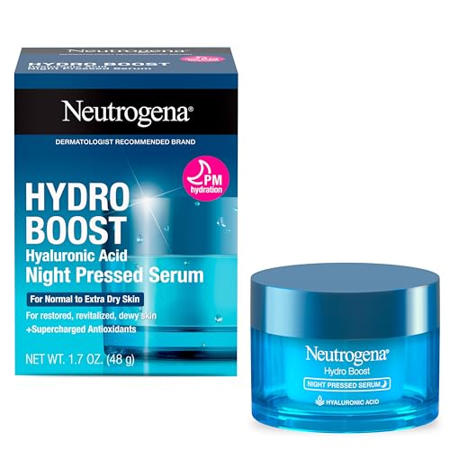 Amazon Neutrogena Hydro Boost Night Pressed Serum, Hyaluronic Acid Face Moisturizer for Normal to Extra Dry Skin, Delivers Overnight Hydration for Restored, Revitalized, Dewy Skin, 1.7 oz