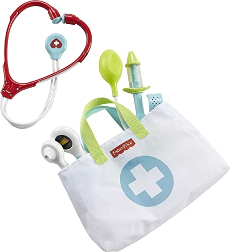 Fisher-Price Preschool Pretend Play Medical Kit 7-Piece Doctor Bag Dress Up Toys for Kids Ages 3+ Years