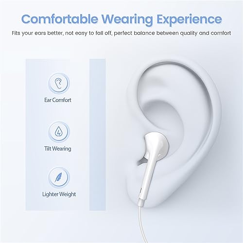 2 Pack-Apple Earbuds/Lightning/iPhone Headphones Wired Earphones [Apple MFi Certified] Built-in Microphone & Volume Control Compatible with iPhone 7/8/X/11/12/13/14/Pro/Pro Max, Support All iOS System