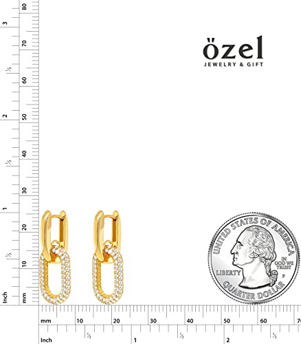 Amazon OZEL 14K Gold & Silver Plated Paperclip Chain Earrings with Cubic Zirconia – Dangle, Hoop, Huggie, Stud Styles – Women’s Fashion Jewelry Gift