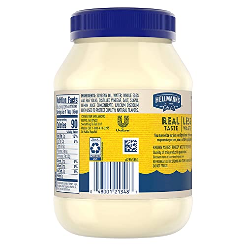 Hellmann's Mayonnaise Real Mayo For A Creamy Condiment For Sandwiches And Simple Meals Gluten Free, Made With 100% Cage-Free Eggs 30 Fl Oz (Pack of 3),Packaging may vary