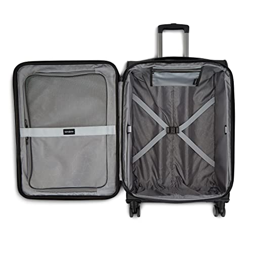 Samsonite Ascella 3.0 Softside Expandable Luggage with Spinners | Black | 2PC SET (Carry-on/Medium)