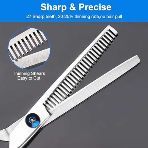 Amazon Hair Cutting Scissors Set, Professional Stainless Cutting Hair Scissors, Barber Hair Cutting Scissors Thinning Shears Sharp Blades Hairdresser Haircut for Women/Men/kids, LFJ1234