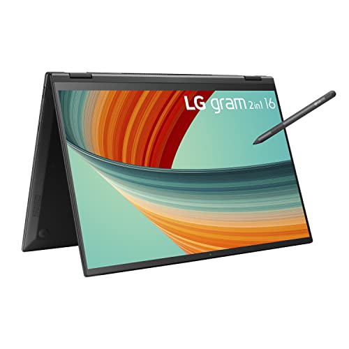 LG gram 2in1 16-Inch Lightweight Laptop 13th Gen Intel Core Processor i7-1360P Windows 11 Home 32GB RAM 1TB SSD - Black